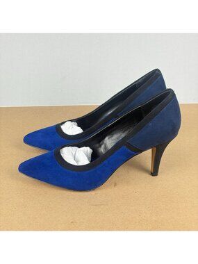 Kelly & Katie Valerie Faux Suede Two Tone Heels Womens 6.5 Blue Black